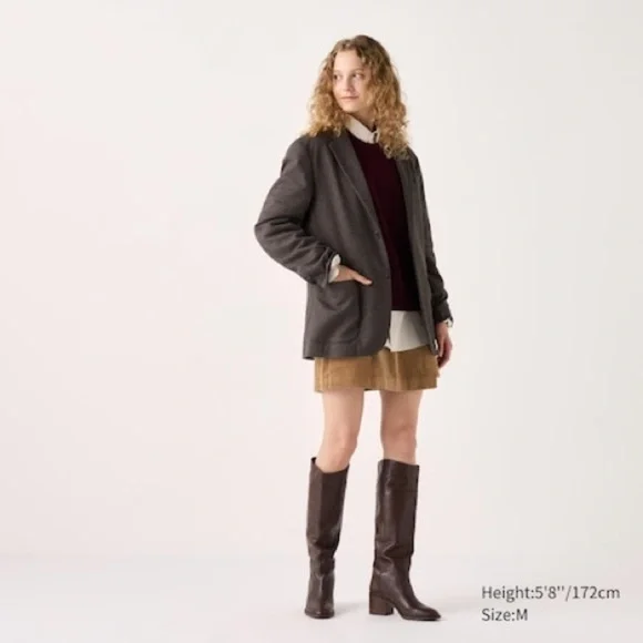 NWT Uniqlo grey comfort 2b jacket plaid xs - Picture 12 of 13